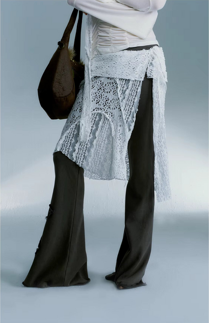 Patterned Lace Skirt - Skirt