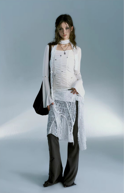 Patterned Lace Skirt - Skirt